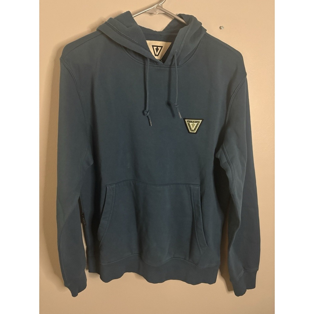 New Vissla Solid Sets Eco Po Pullover Hoodie Sweatshirt Men Small Sea Water Blue